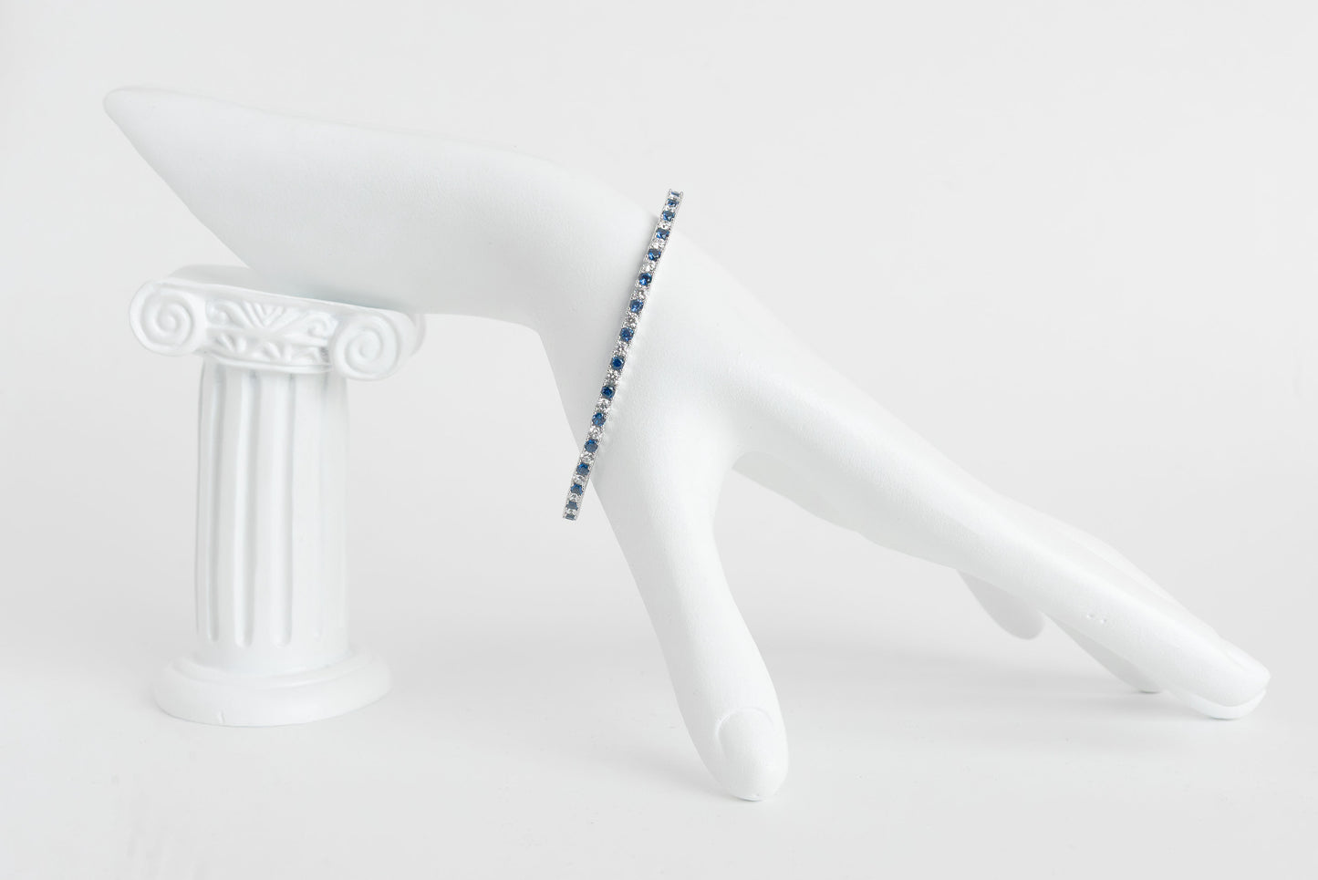 Italian Sterling Silver Sapphire Bracelet Silver Steering