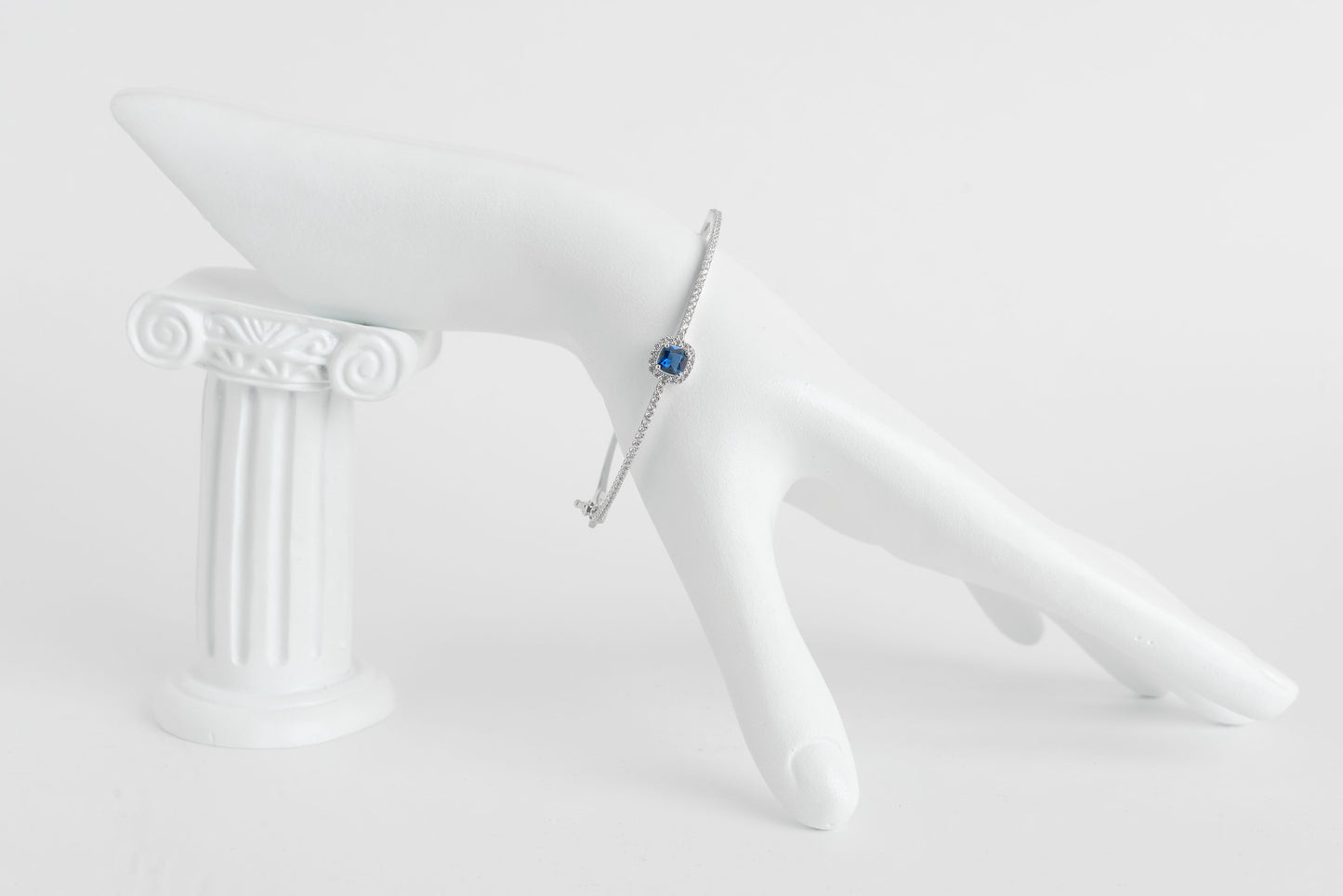 Italian Sterling Silver Sapphire Bracelet Silver Steering