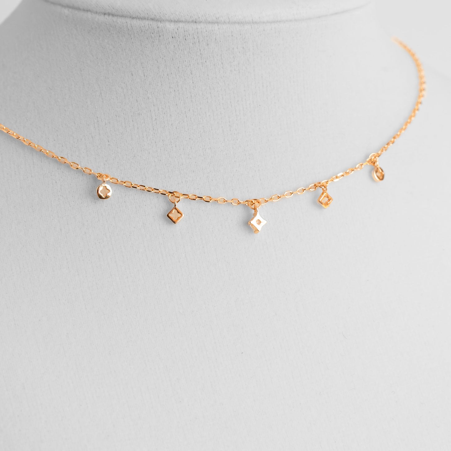 Italian Sterling Silver Necklace Charm Choker