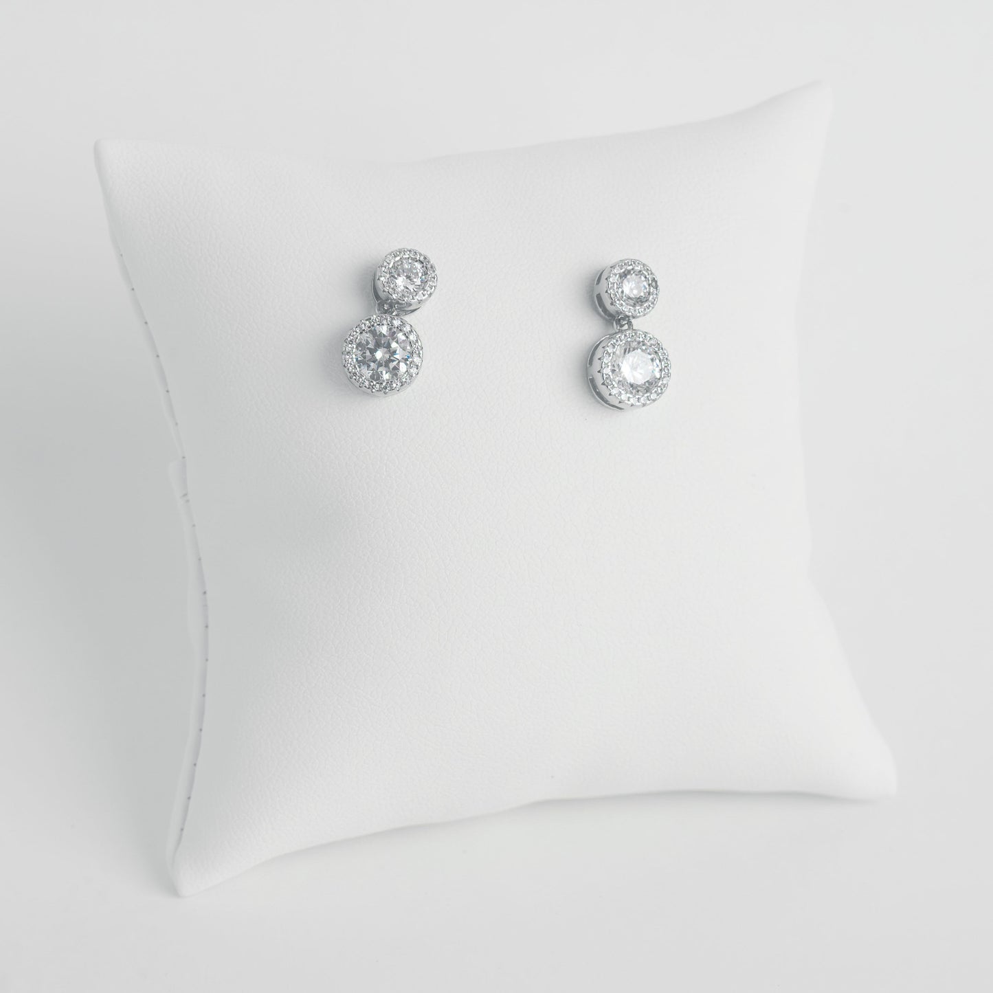 Earrings Italian Silver Small Zirconia