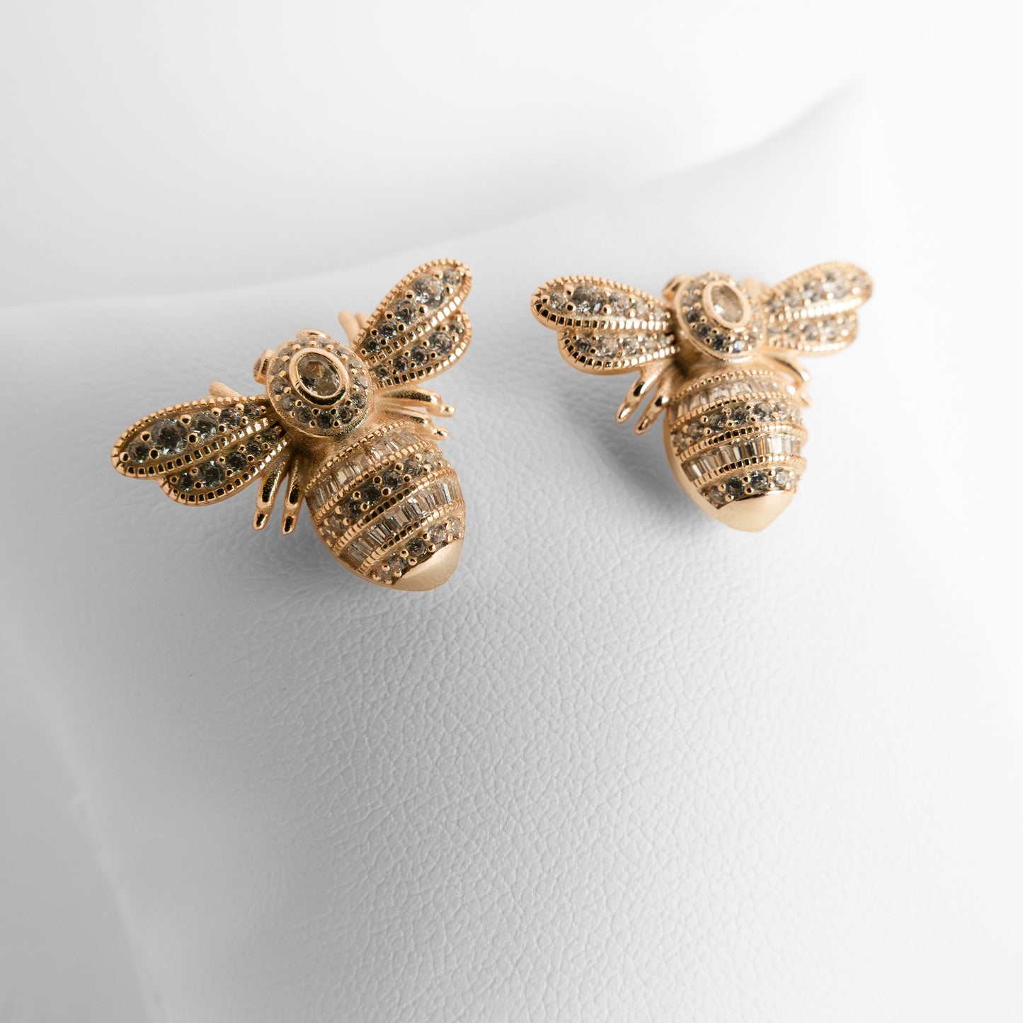 Earrings Italian Silver Bees - 18k Gold Plated