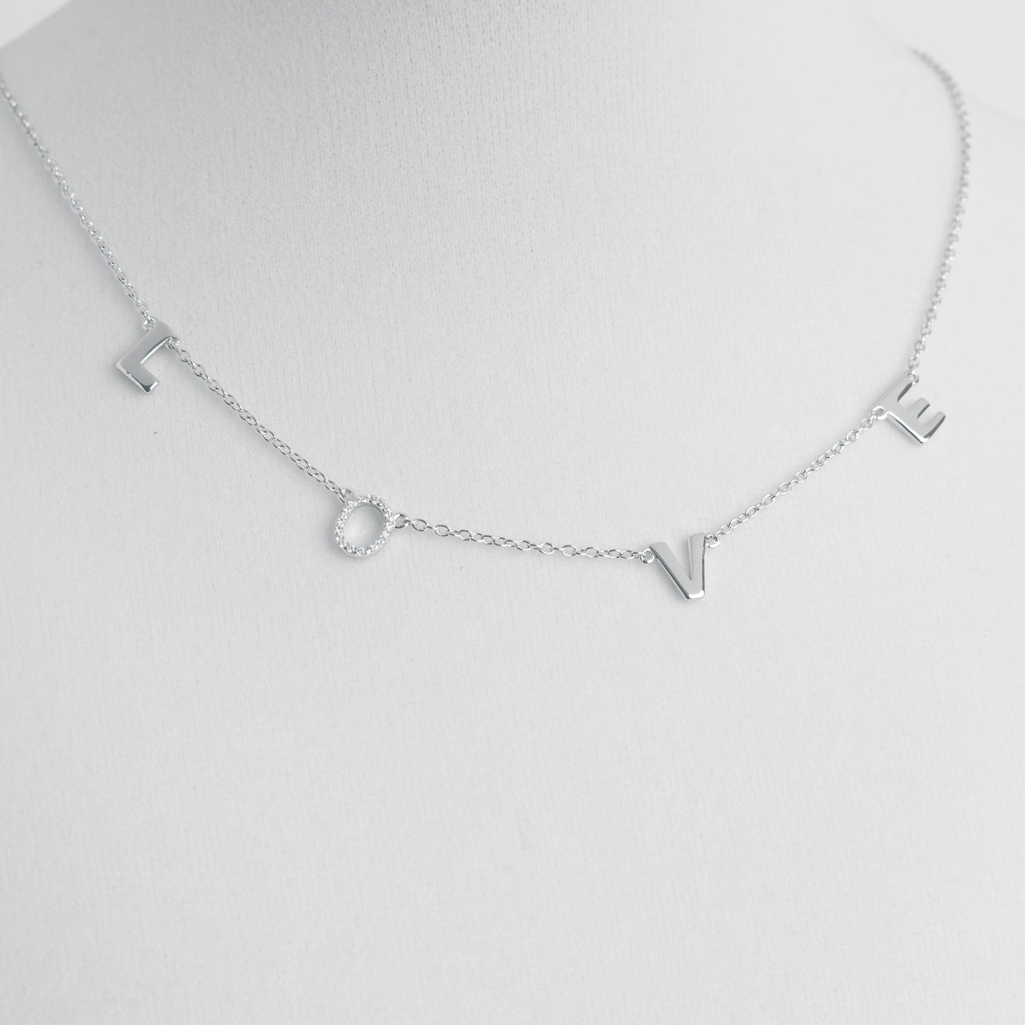 Italian Sterling Silver Love Necklace Silver Steering