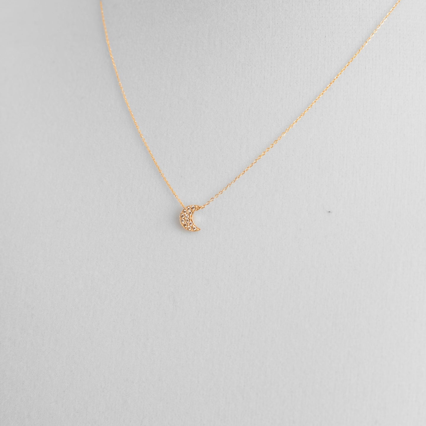 14K Gold Necklace Gold Moon