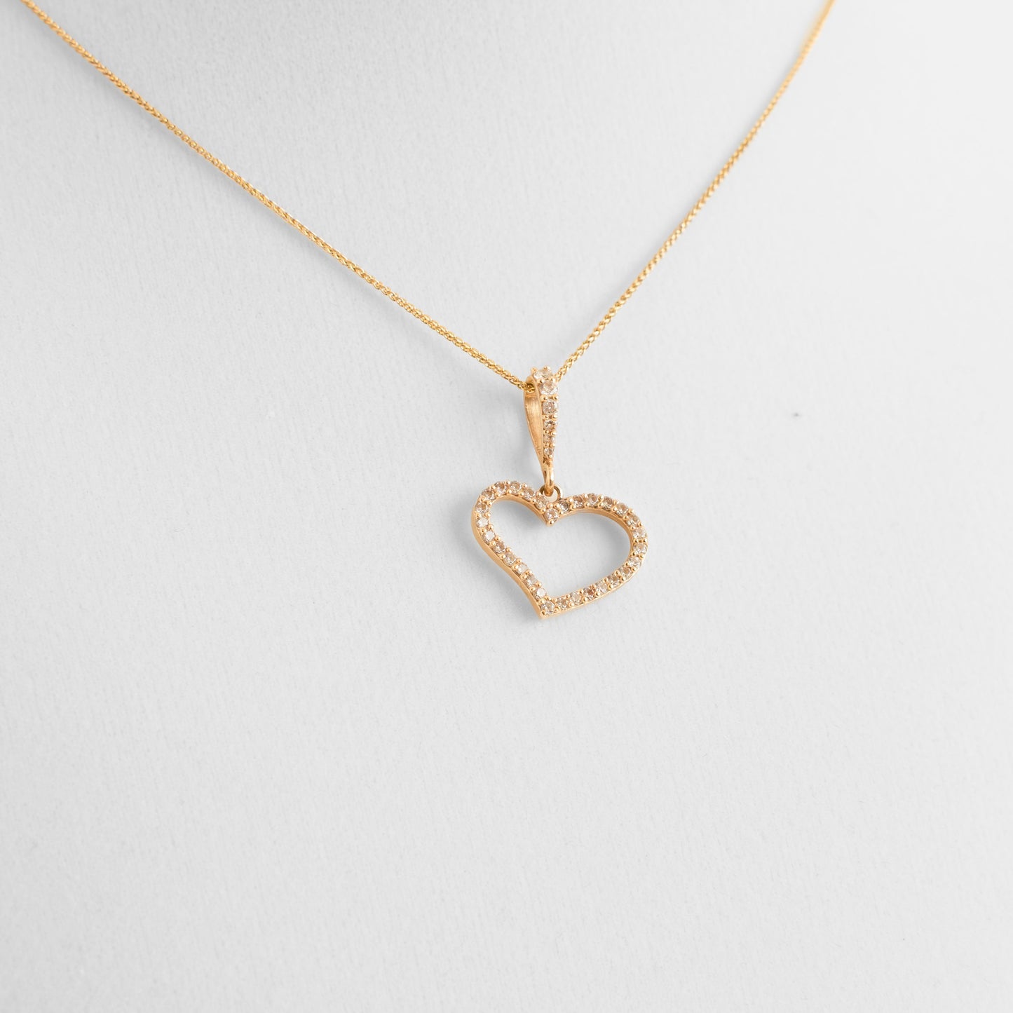 14K Gold Necklace Heart Shape