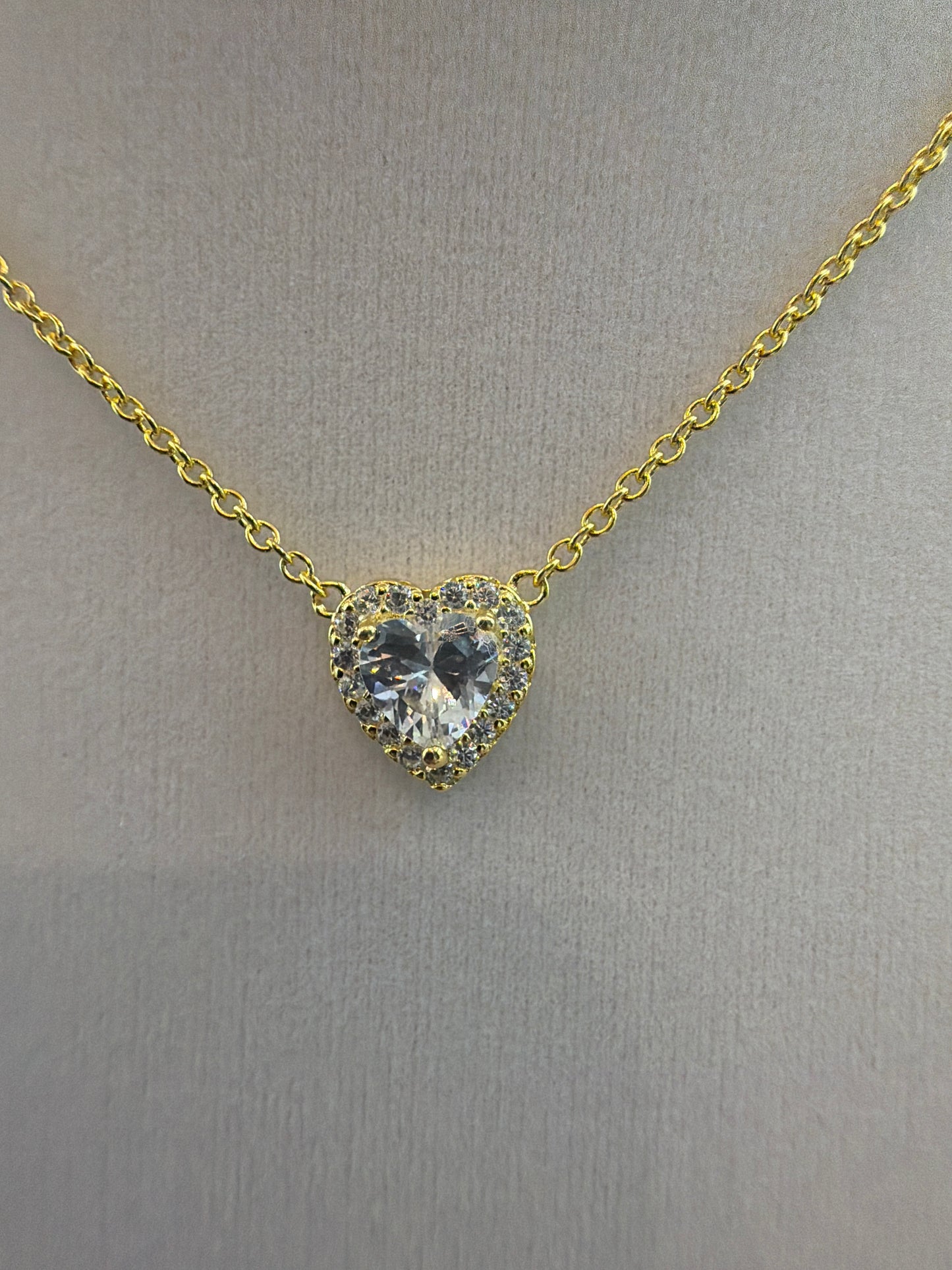 Italian Sterling Silver Necklace Love Sirconia