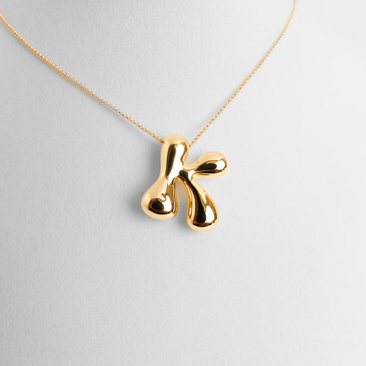 Necklace sterling silver- and Gold-Plated Letters pendant