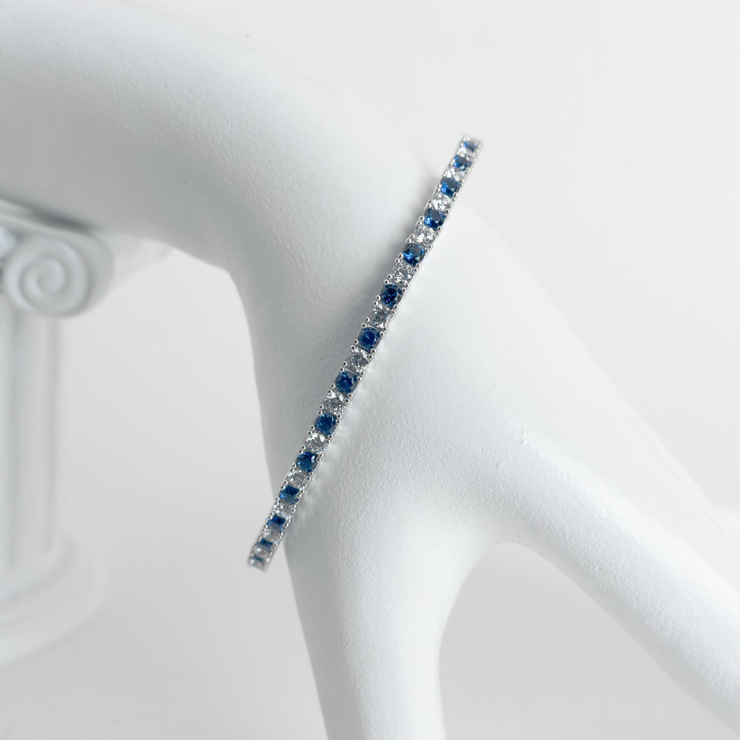 Italian Sterling Silver Sapphire Bracelet Silver Steering
