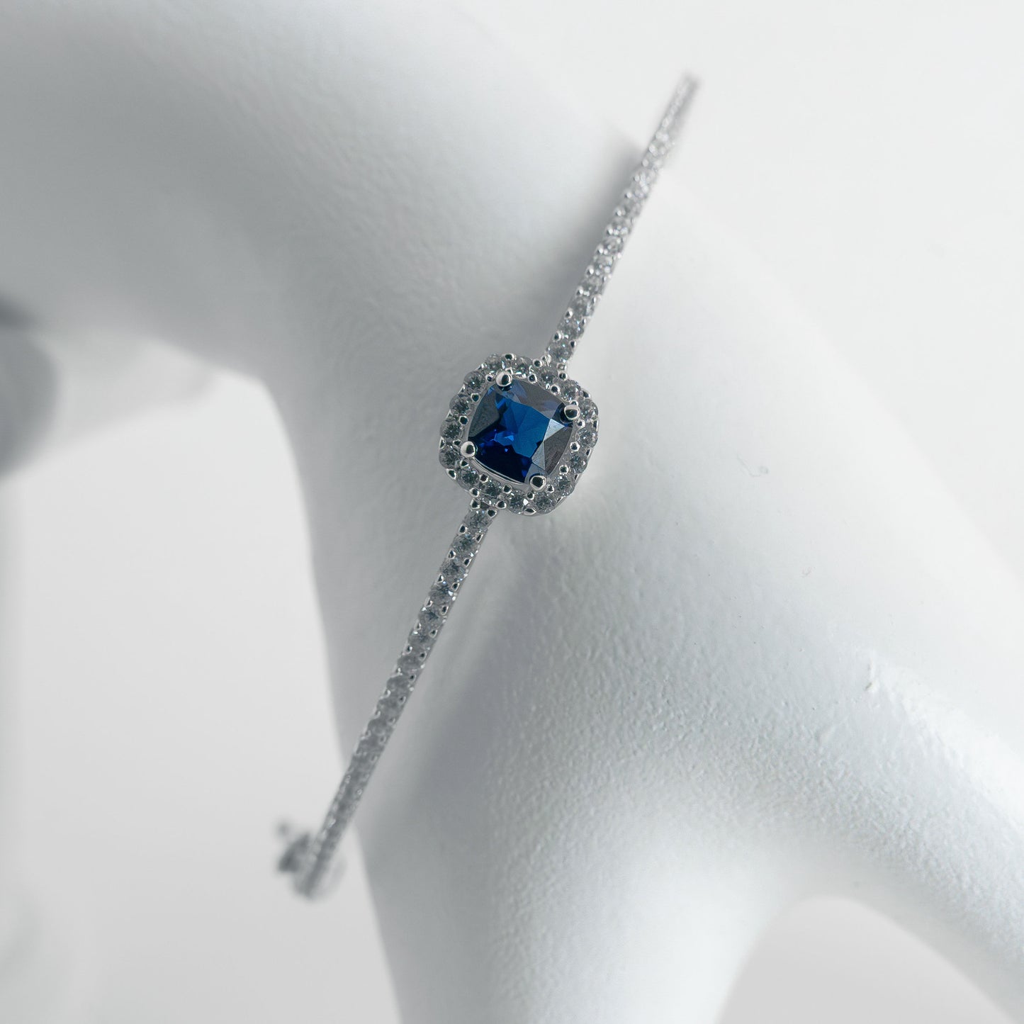 Italian Sterling Silver Sapphire Bracelet Silver Steering