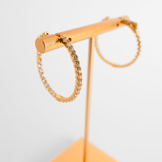 Italian Sterling Silver Earrings Lab Diamond