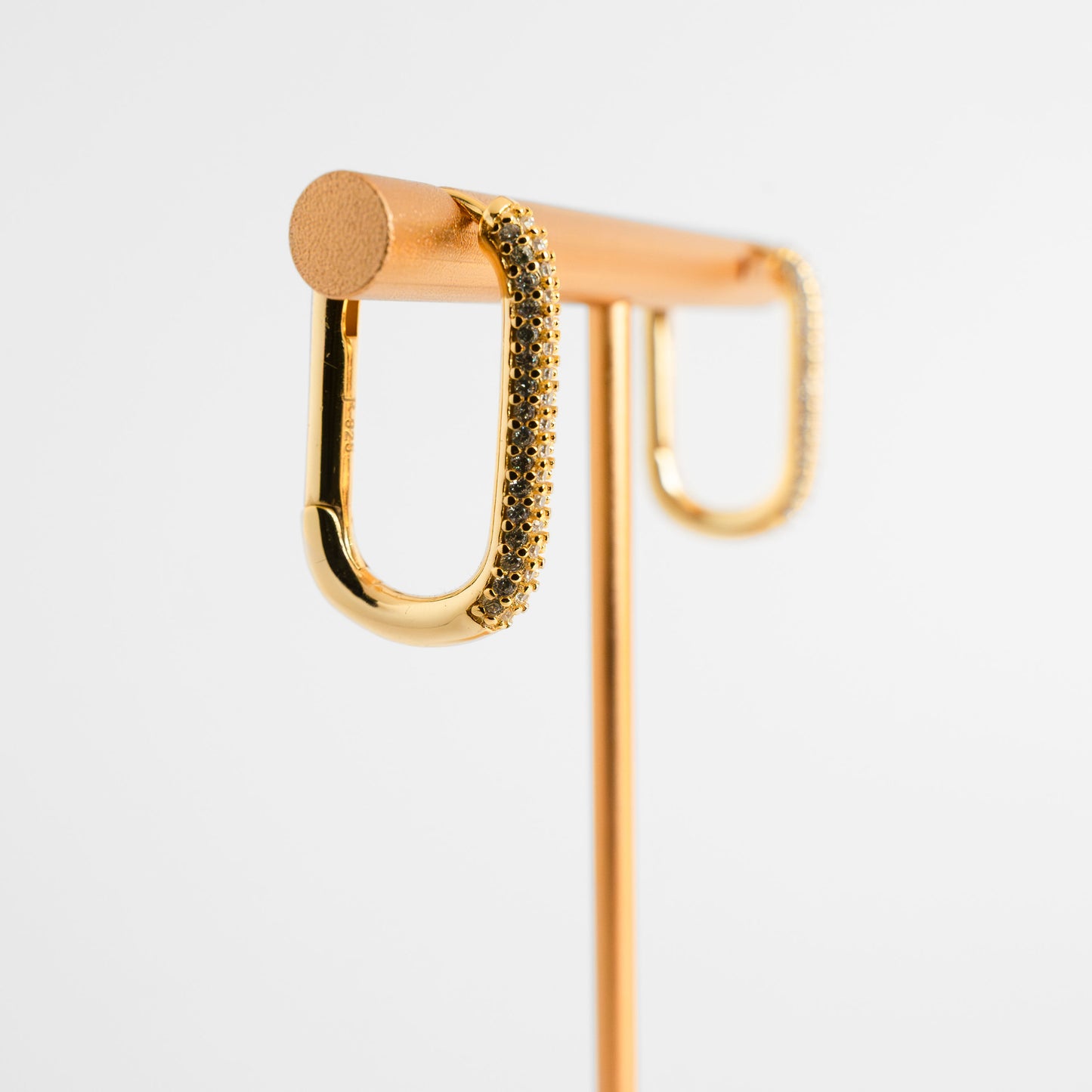 Earrings Italian Silver - 18k Gold Plated - Hoop