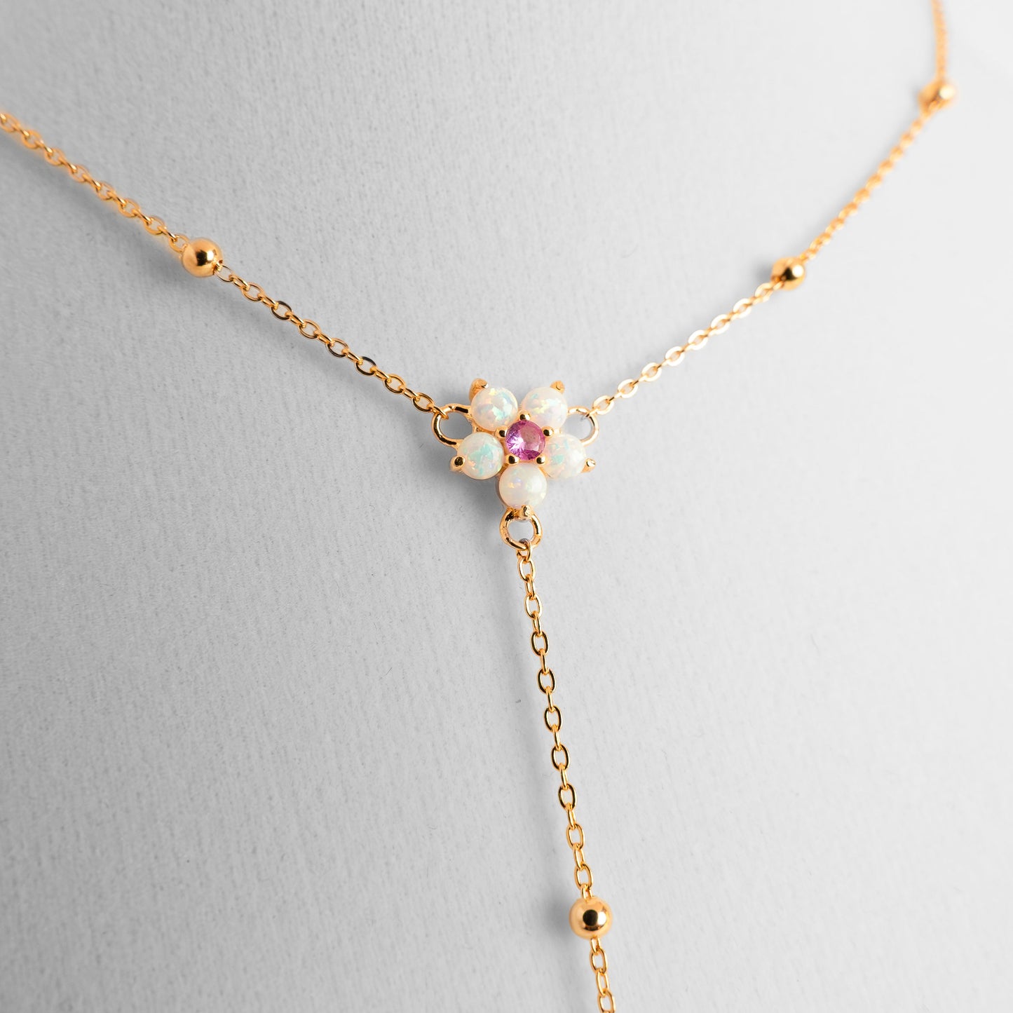 Italian Sterling Silver Gold Plated Flower Necklace Italian Silver