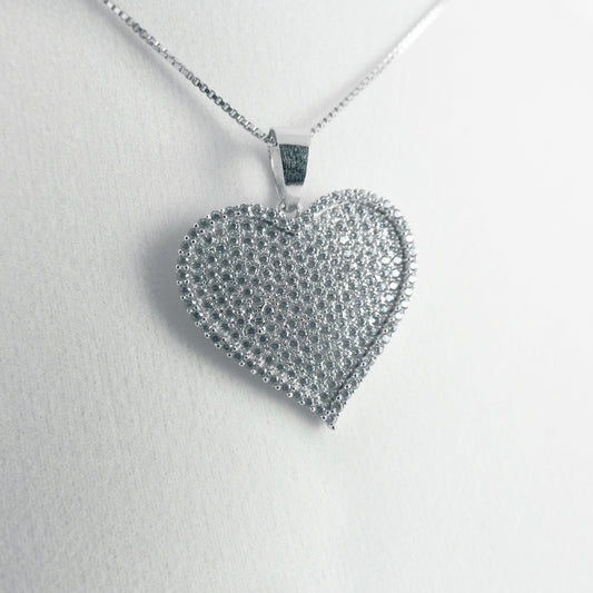 Italian Sterling Silver Grand Love Necklace