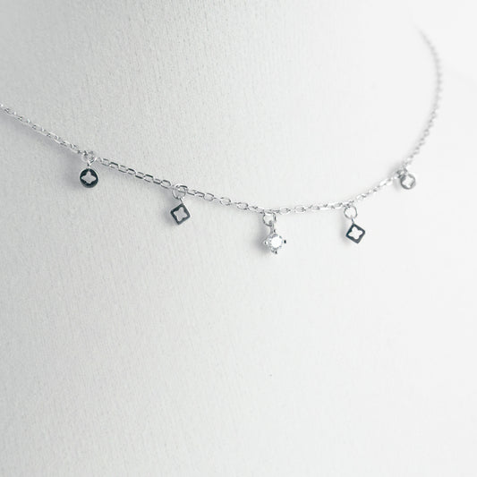 Italian Sterling Silver Necklace Charm Choker