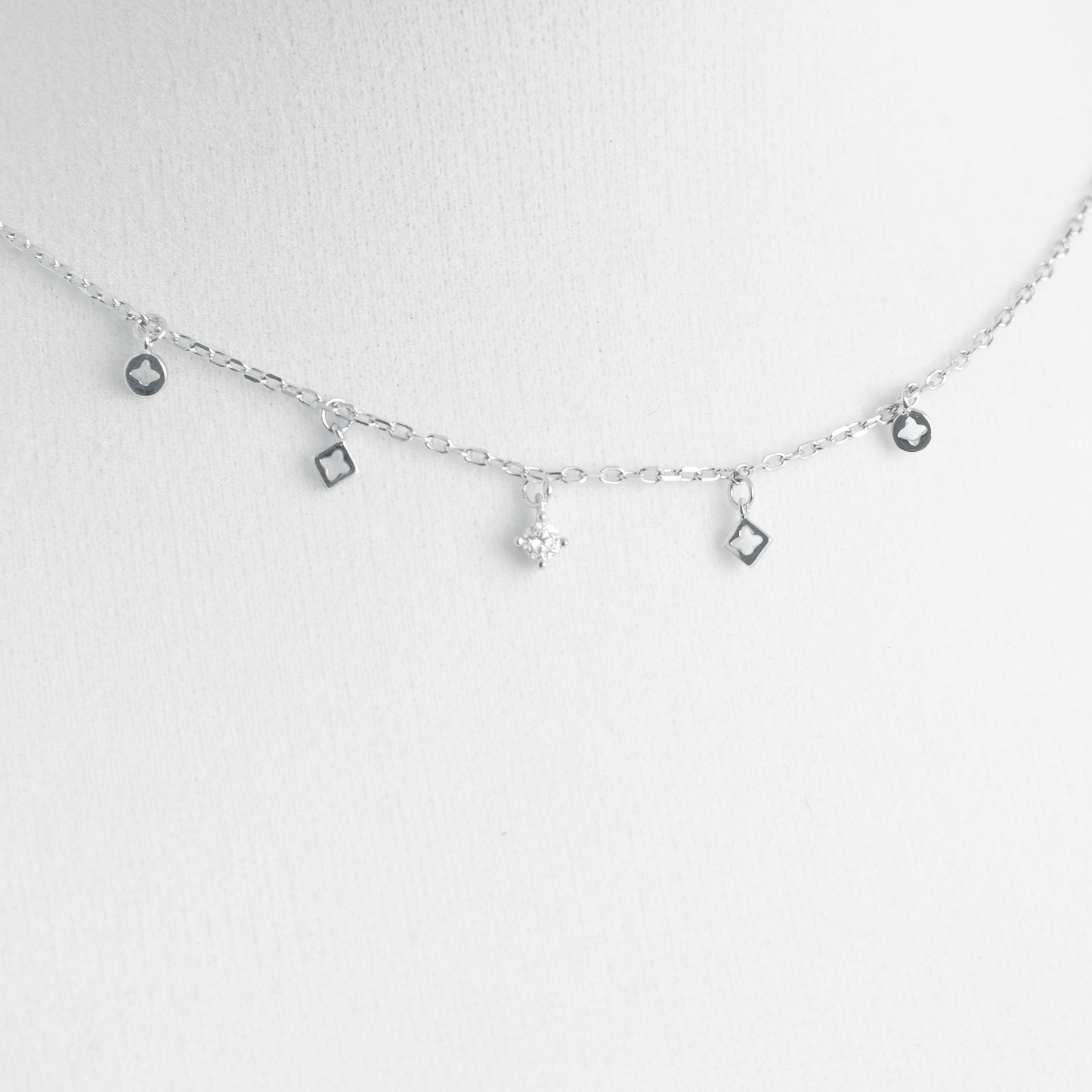 Italian Sterling Silver Necklace Charm Choker