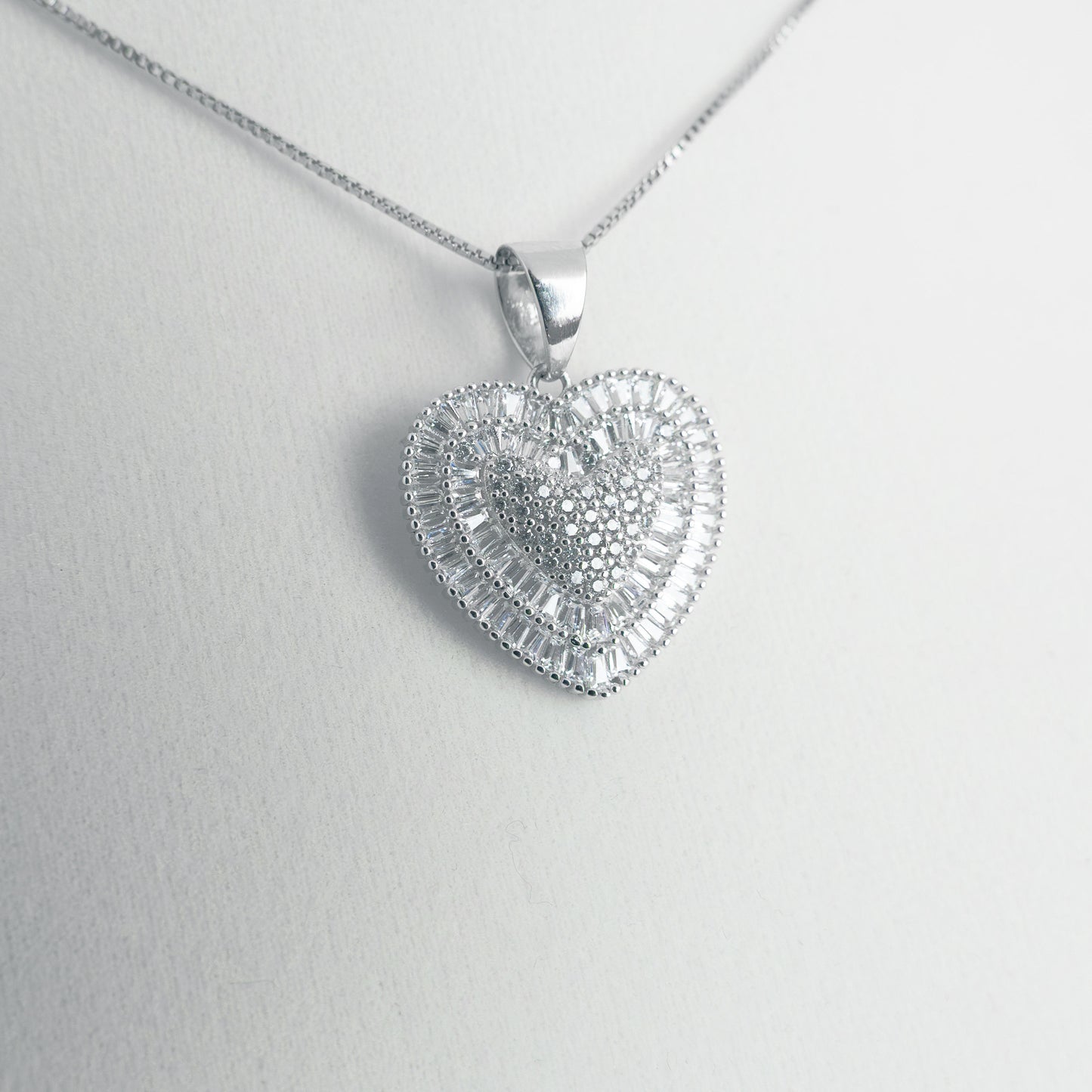 Italian Sterling Silver Love Necklace Medium