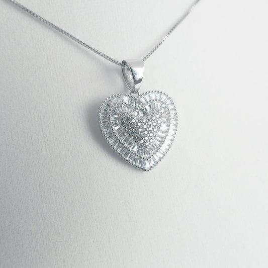 Italian Sterling Silver Love Necklace Medium