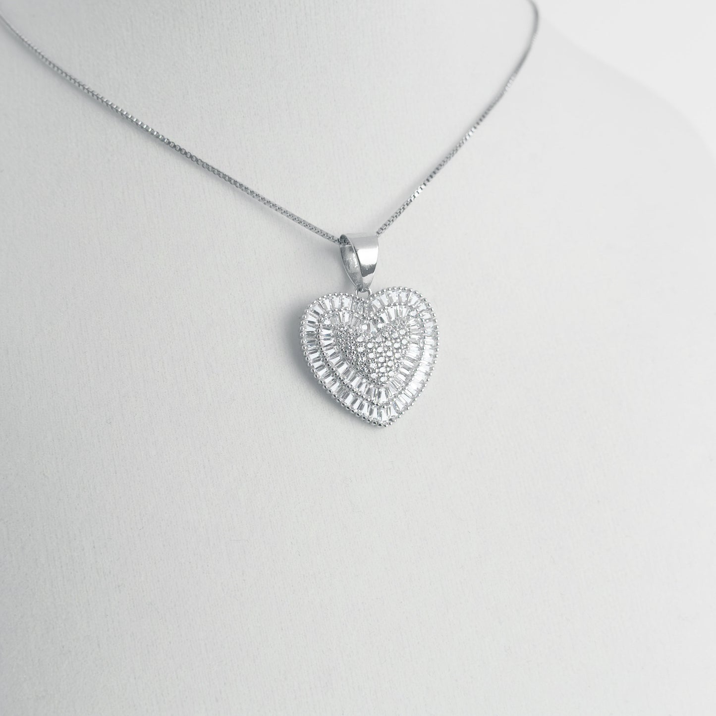 Italian Sterling Silver Love Necklace Medium