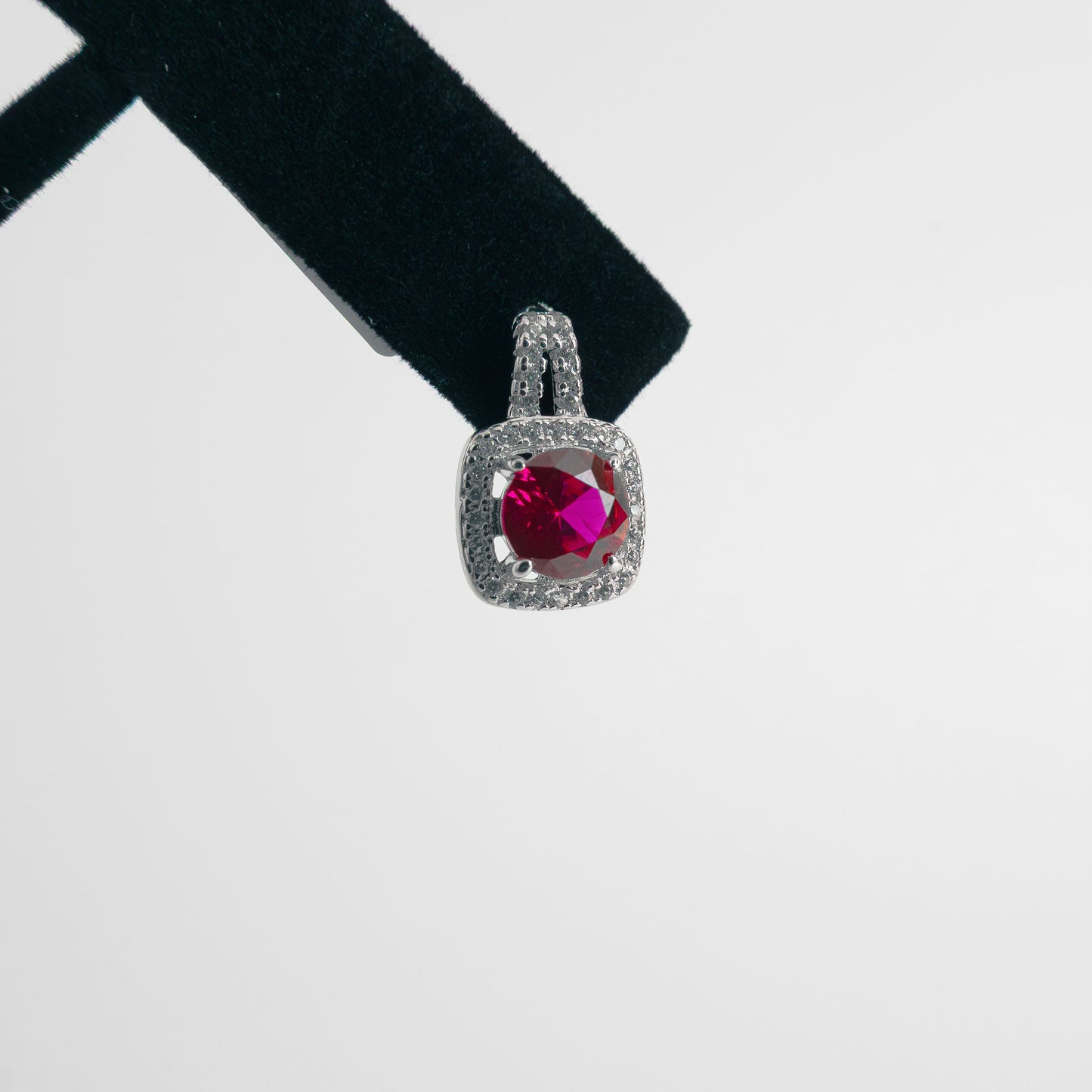Earrings Italian Silver Ruby