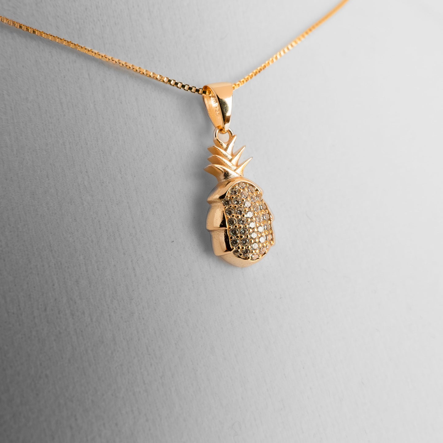 Necklace Italian Sterling Silver - Pineapple Pendant