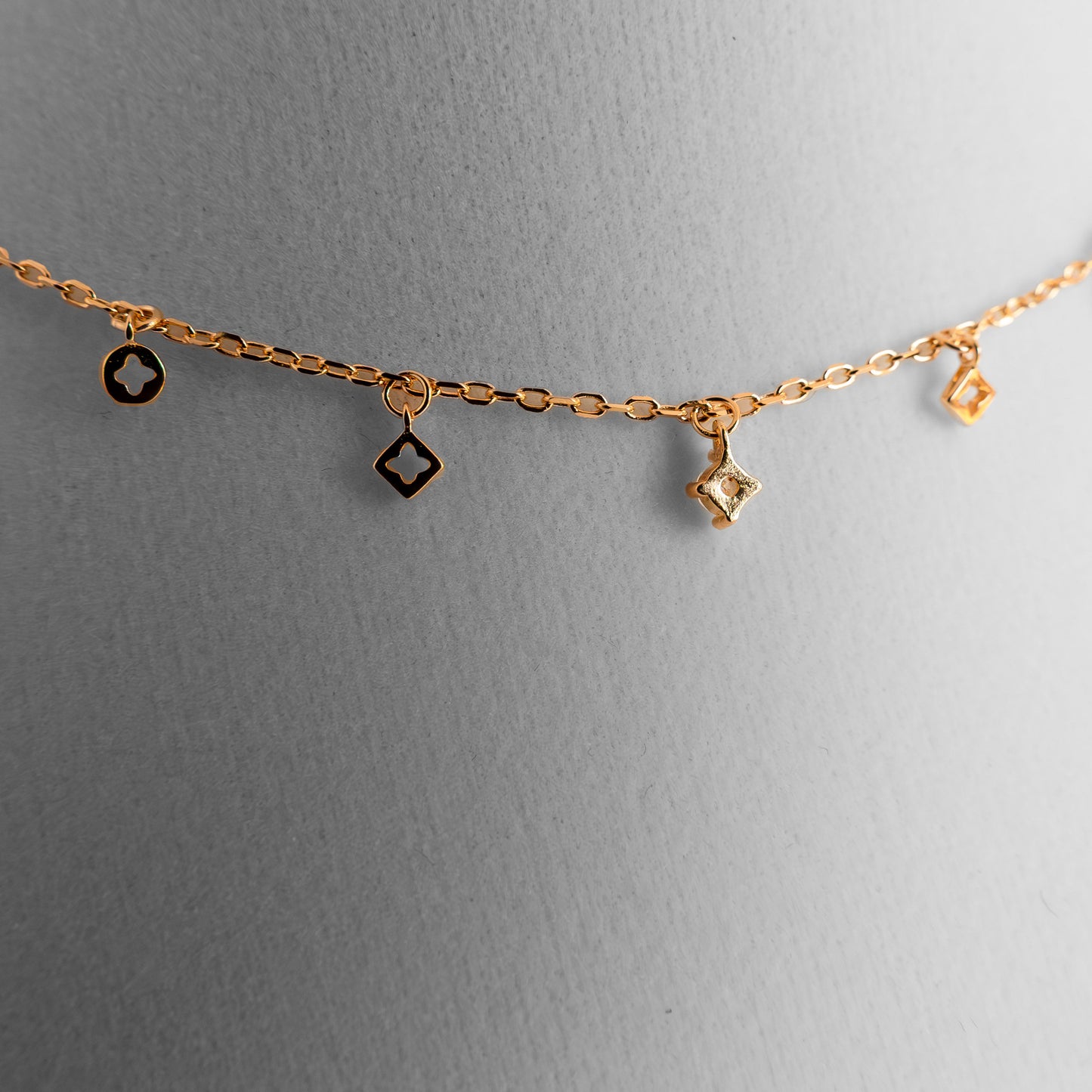 Italian Sterling Silver Necklace Charm Choker