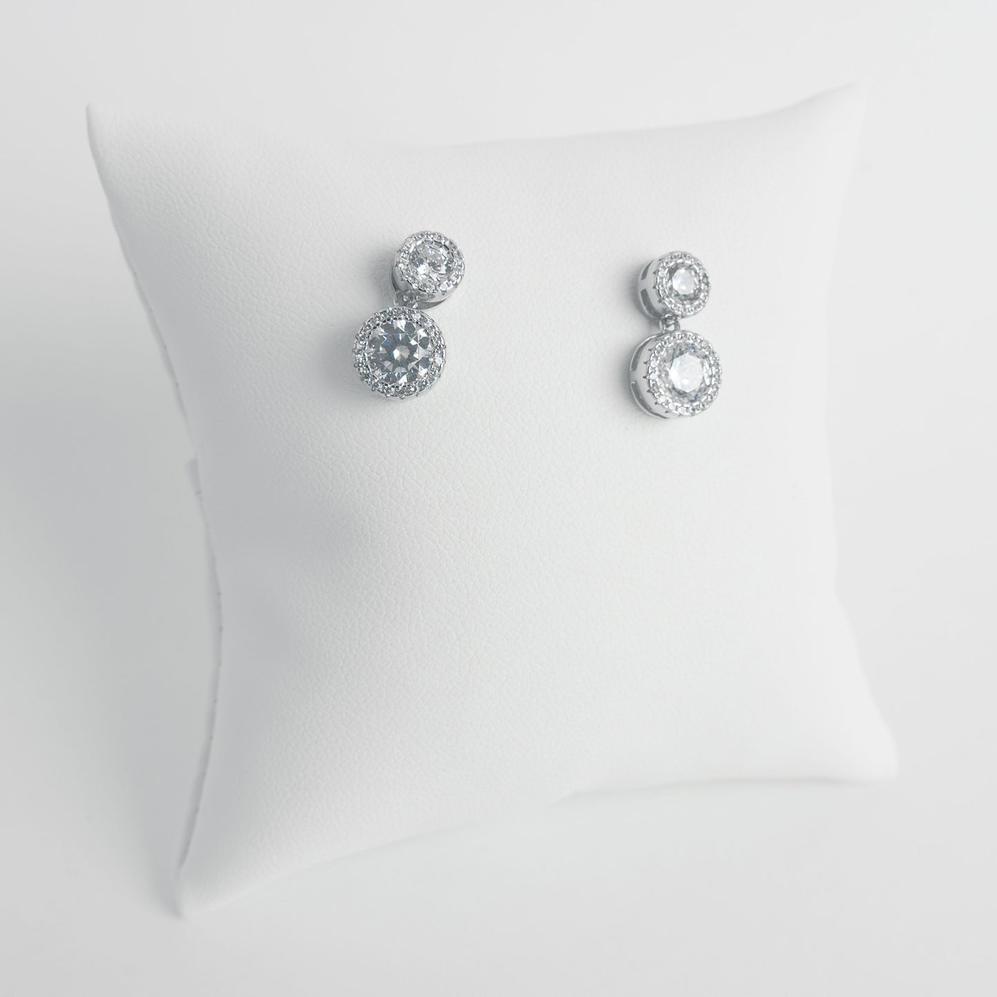 Earrings Italian Silver Small Zirconia