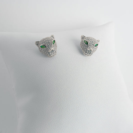 Earrings Italian Silver Lion