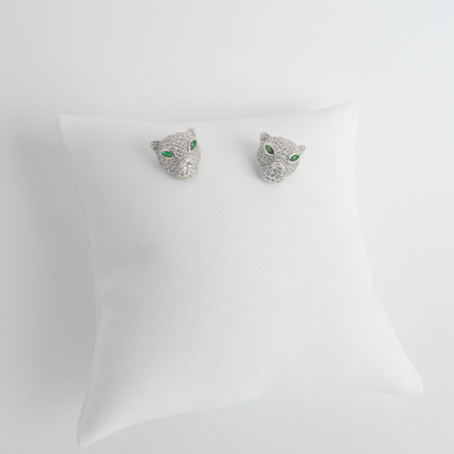 Earrings Italian Silver Lion