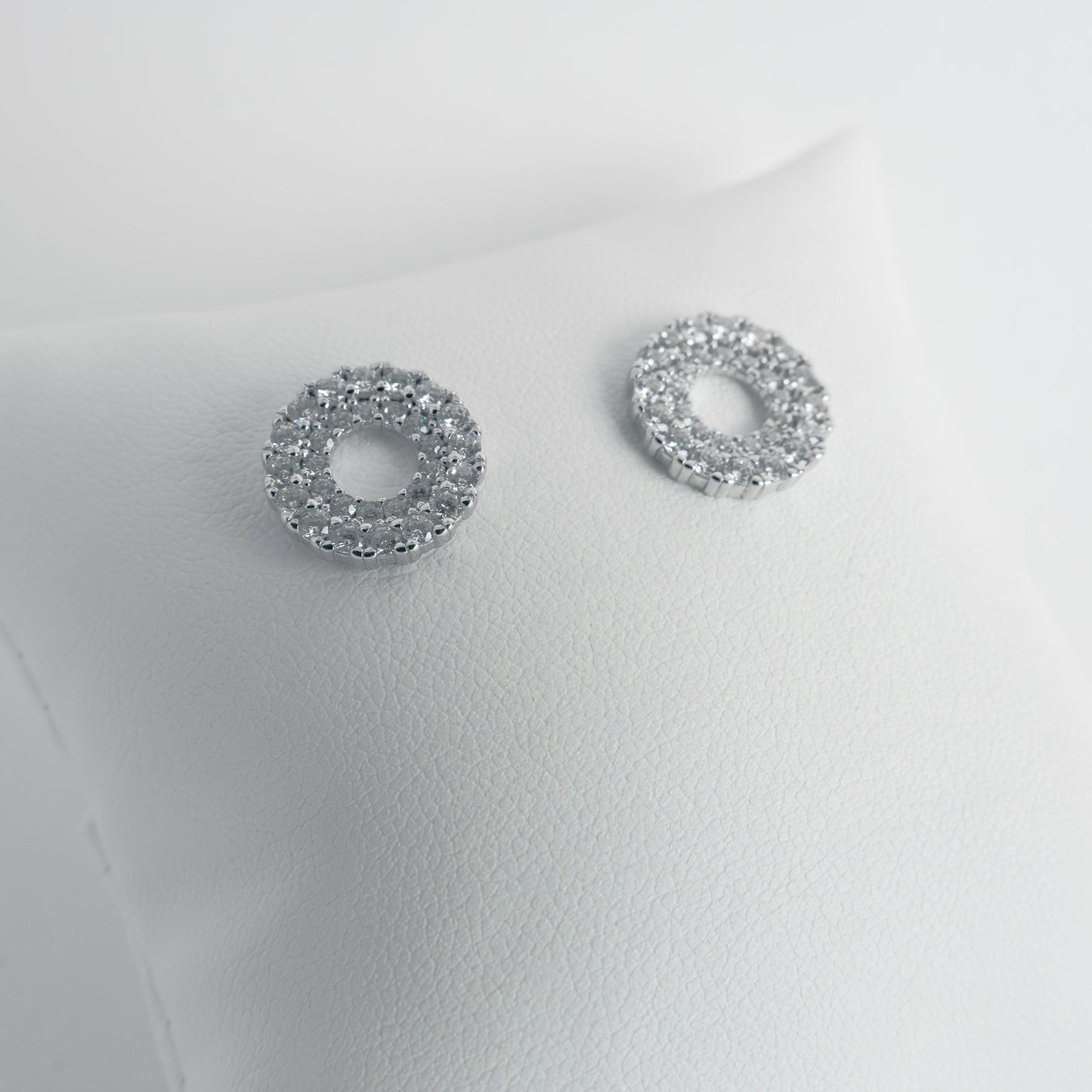 Earrings Italian Silver - Sparkling circle