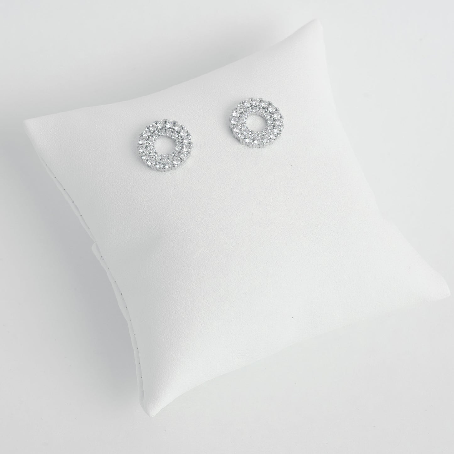 Earrings Italian Silver - Sparkling circle