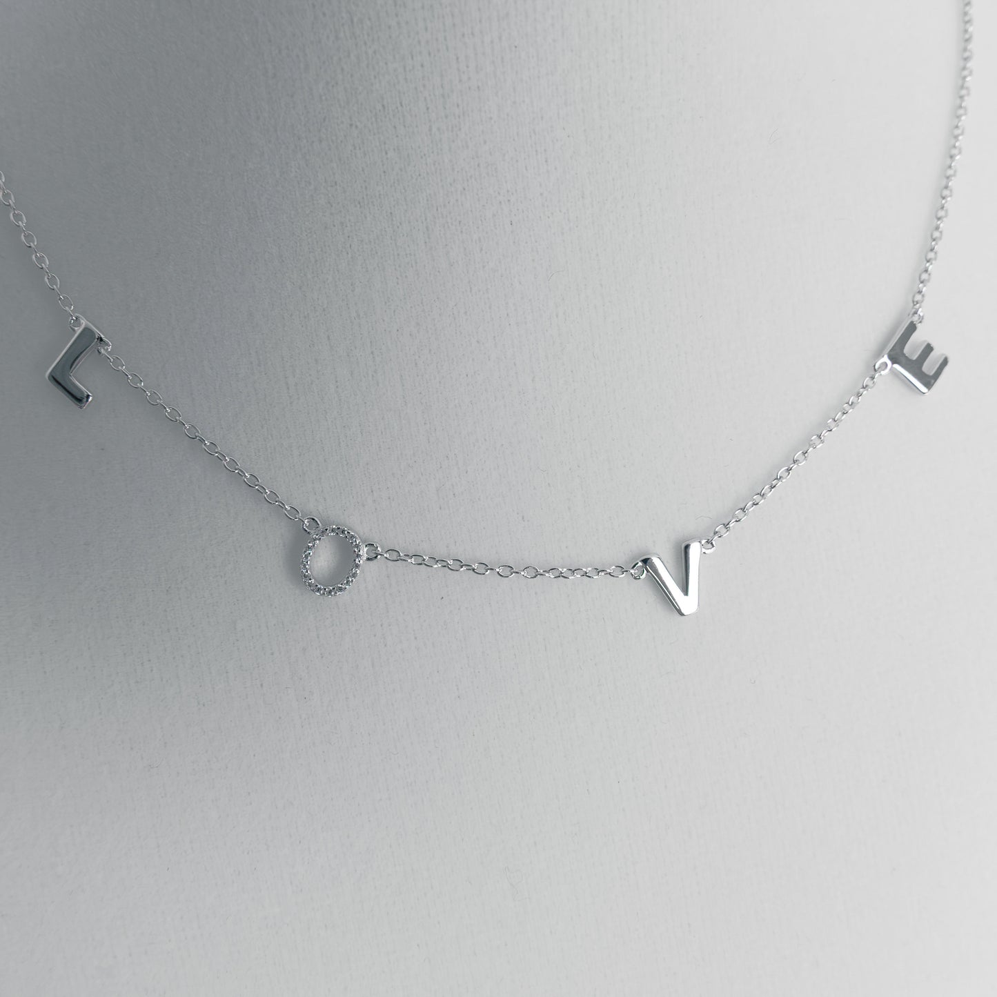 Italian Sterling Silver Love Necklace Silver Steering