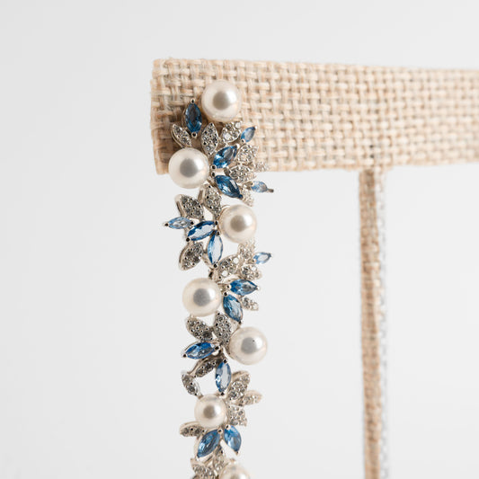 Earrings Italian Silver - Flower and Pearl