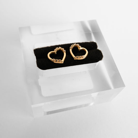 14k Gold Love Earring Small