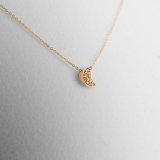 14k Gold Necklace Gold Moon