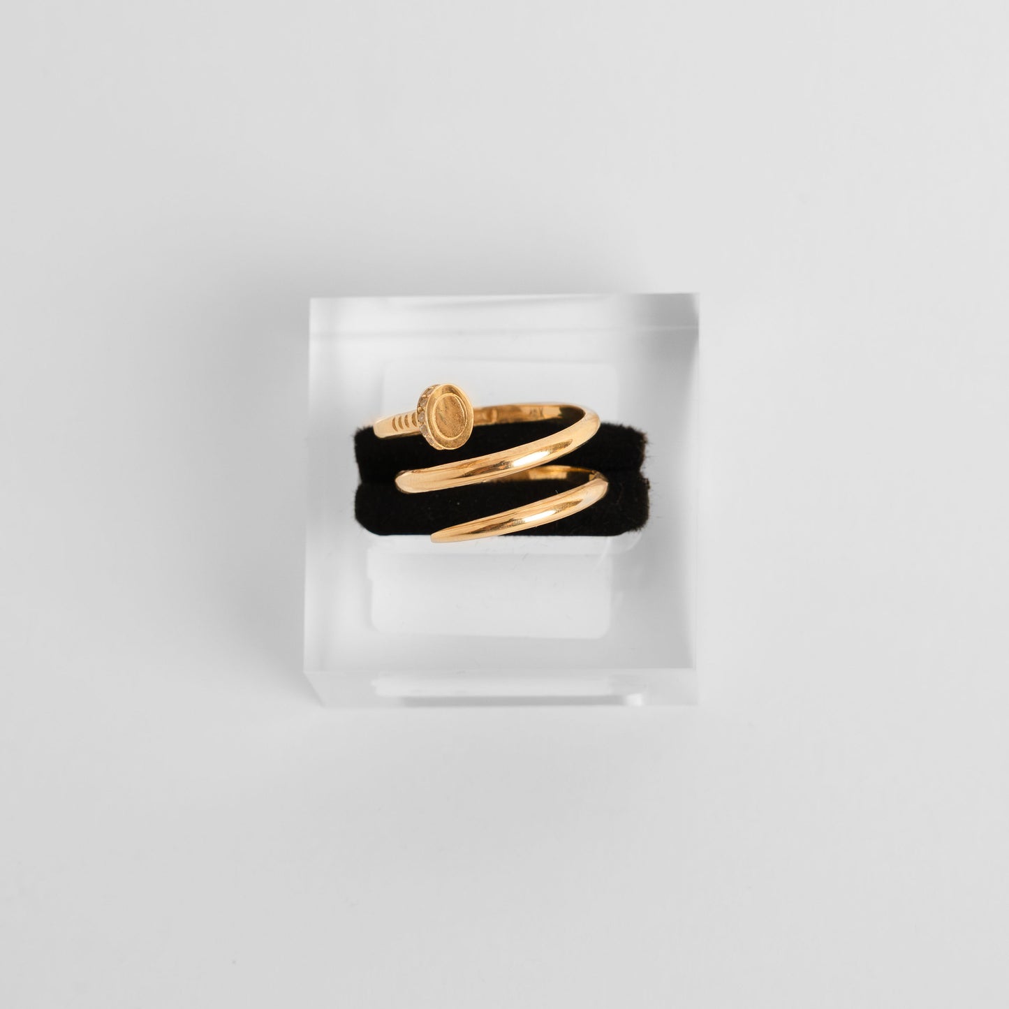 10k Gold adjustable ring lab diamond