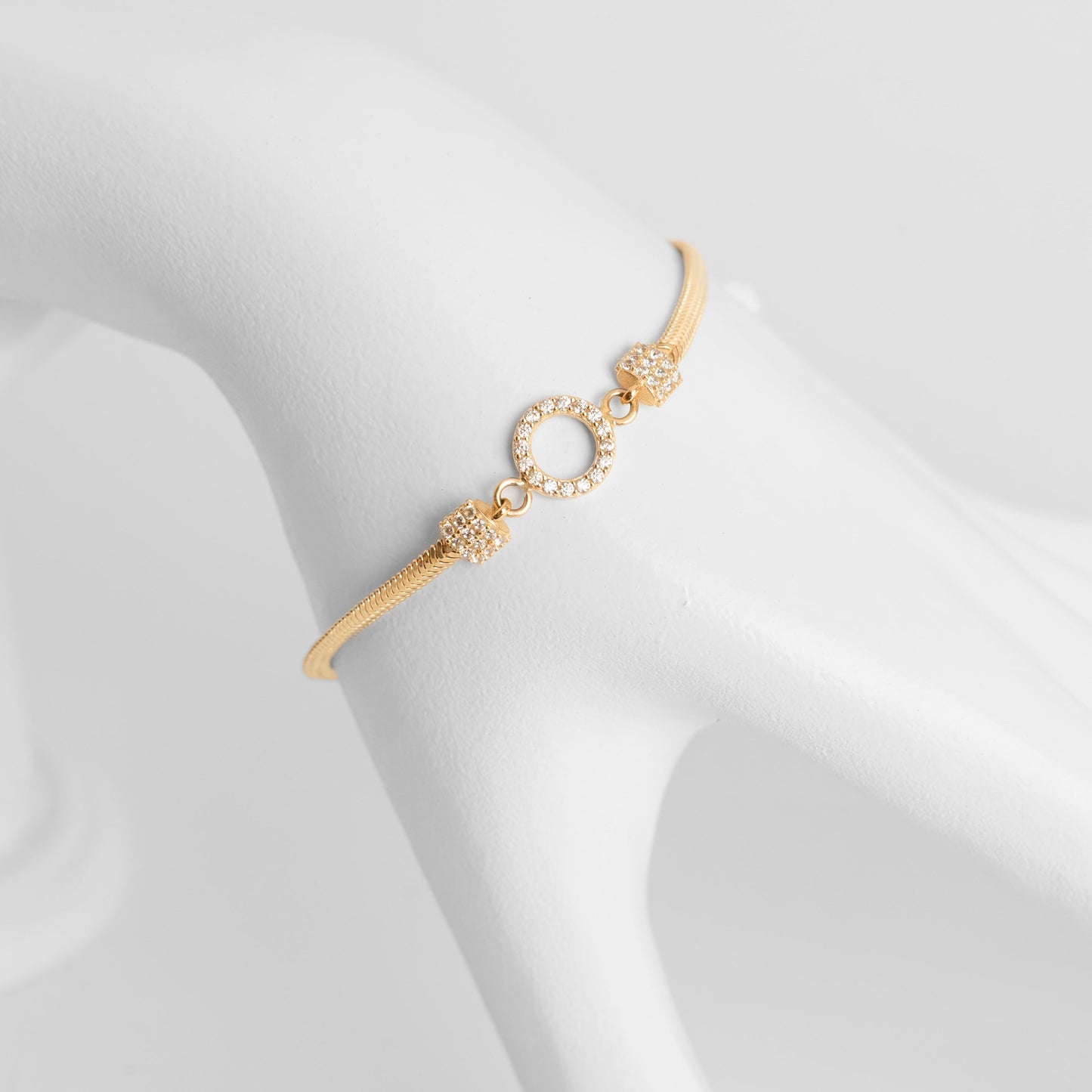 14k Gold Bracelets circle shape with lab diamonds