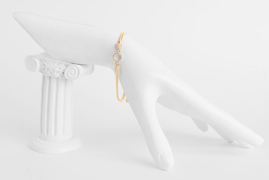 14k Gold Bracelets circle shape with lab diamonds